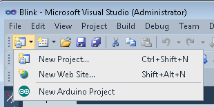 Arduino Visual Studio Create New Arduino Project Using the Visual Studio Standard Tool Bar