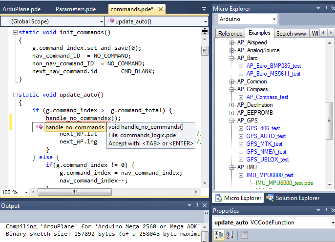 Micro explorer showing apm examples and error correction