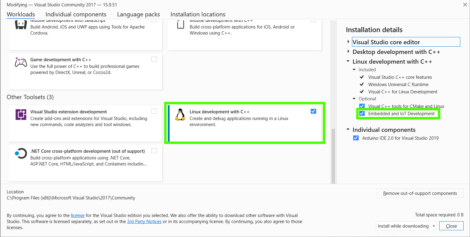 VS2017 Workload Selection