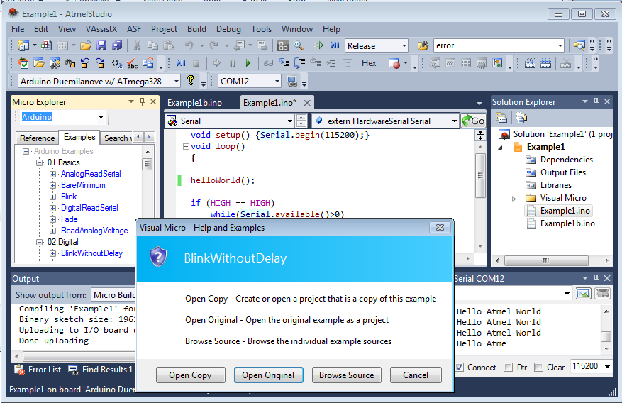 Arduino programming with Atmel Studio 