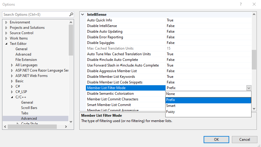 Tuning Intellisense Suggestions